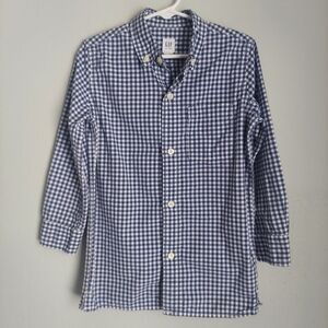 GAP KIDS  Boys Longsleeve Button Up Blue And White Checkered Shirt  SIZE XS 4-5